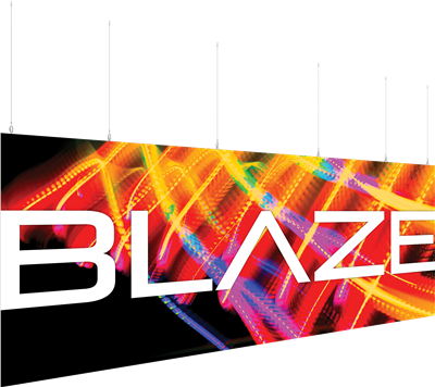 20ft Blaze Hanging Light Box Banner