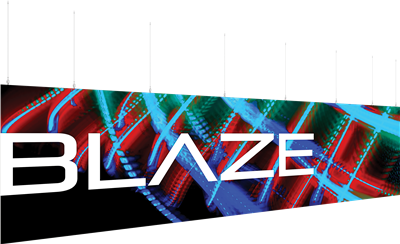 30ft Blaze Hanging Light Box Banner